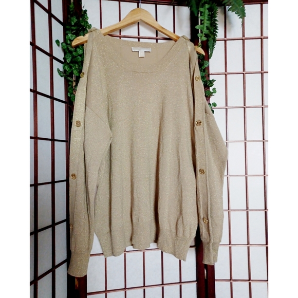 MICHAEL Michael Kors Gold Metallic Sweater - Picture 3 of 16